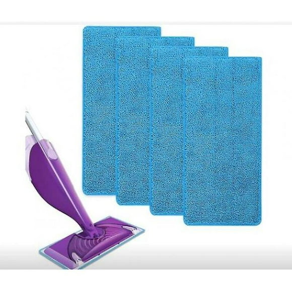 Reusable For Swiffer Wetjet Spray Microfiber Mops For Floor Cleaning4 Replacement Gauzhini Cloths (blue (4pcs))