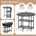 thumbnail image 3 of Gymax Table à Manger Ronde d'Extérieur pour 4 Personnes 36 Pouces Table de Patio en Bois d'Acacia pour Cour, 3 of 10