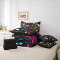 thumbnail image 6 of Feelyou Memphis Bedding Comforter Set 7pcs, Cycle Square Abstract Queen Bedding Sets, 6 of 8