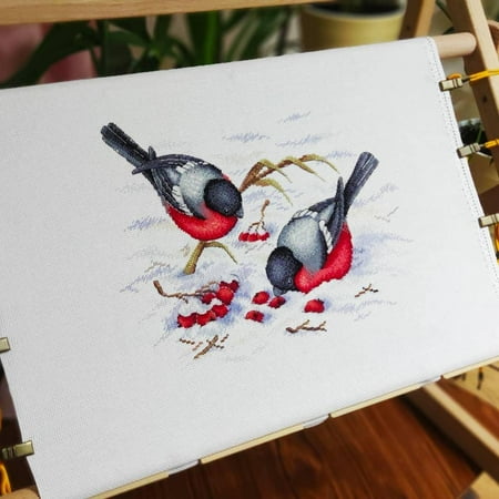 UPC: 4627077368596 | Birds and Winter Berries SNV-639 Counted Cross-Stitch kit by MP Studia