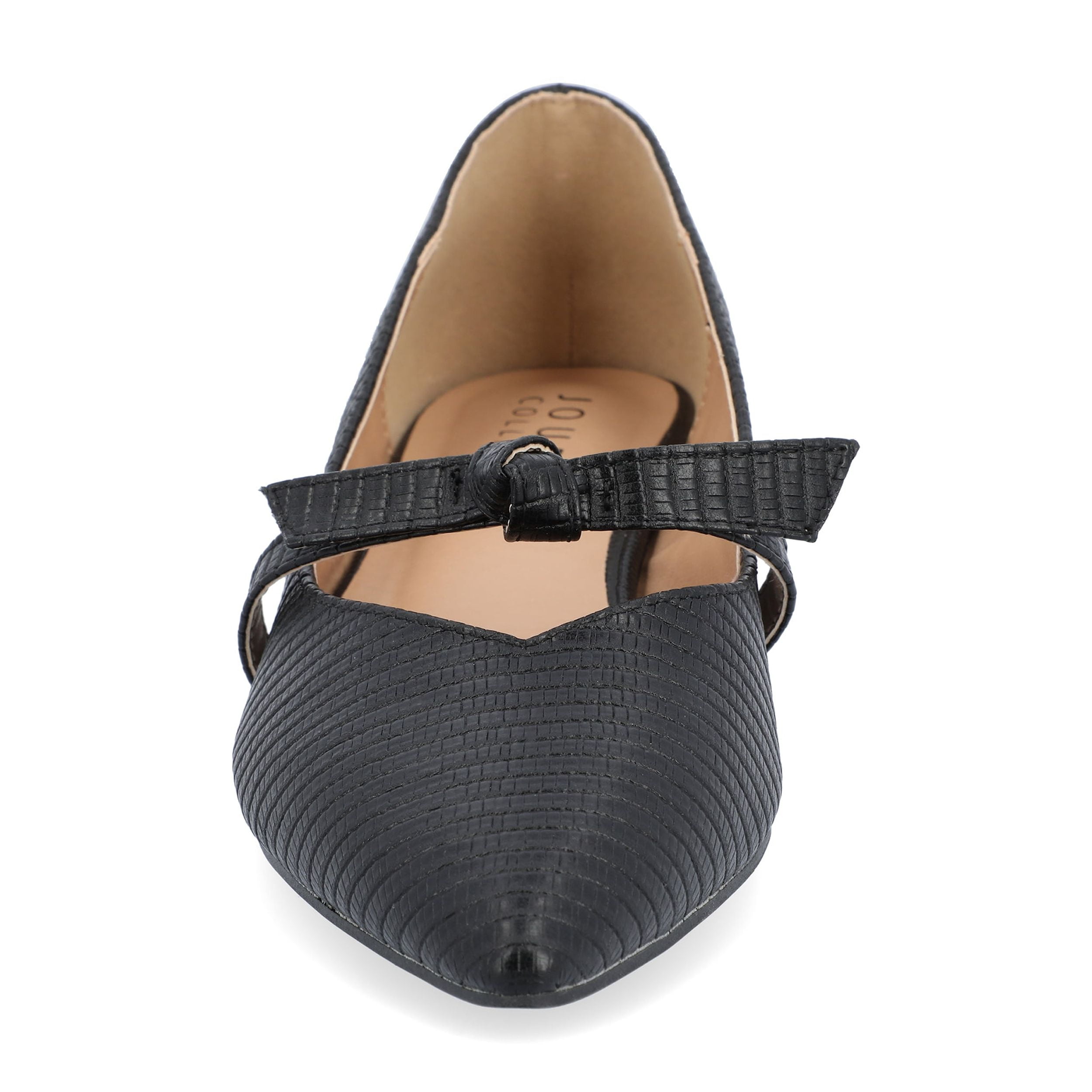 Journee Womens Cait Textured Material Slip On Mary Jane Flats, Widths Available