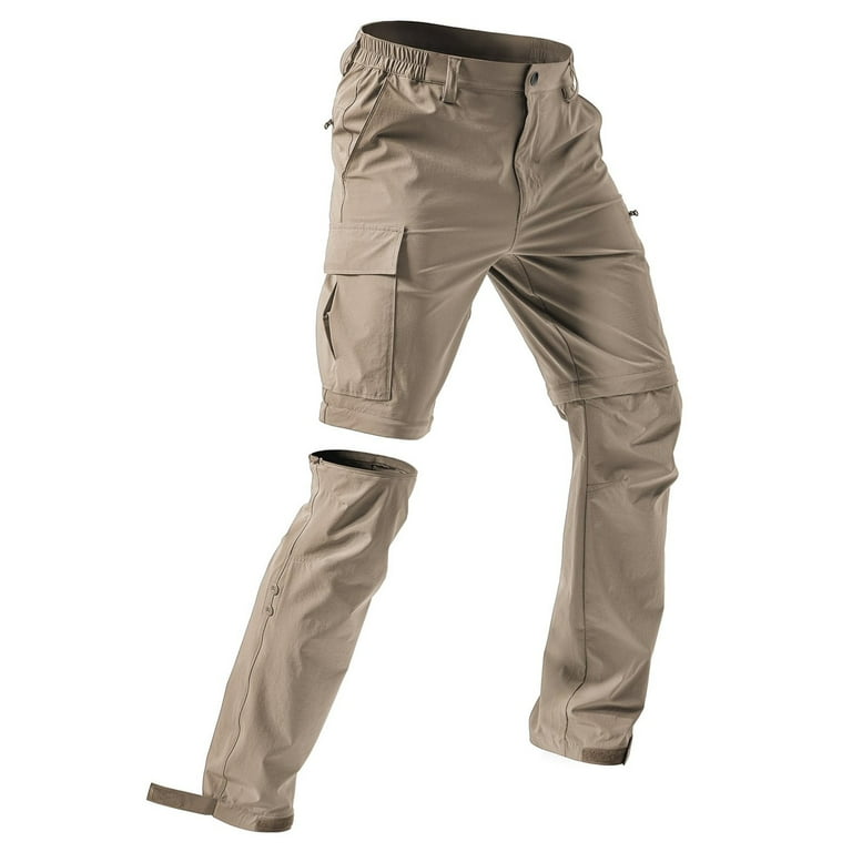 BOMYJESK Mens Hiking Convertible Pants Breathable Zip Off Pants
