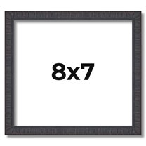 8x7 Rustic Brown Real Wood Picture Frame Width 0.75 inches | Interior Frame Depth 0.5 inches |