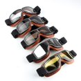 thumbnail image 1 of Gafas de moto vintage Gafas de aviador de cuero negro para cascos A, 1 of 1