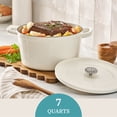thumbnail image 5 of The Pioneer Woman 7-Quart Enameled Cast Iron Dutch Oven with Lid, Linen, 5 of 12
