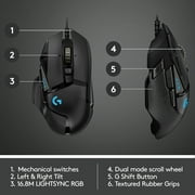 Logitech G502 X Wired Gaming Mouse - LIGHTFORCE hybrid optical-mechanical primary switches, HERO 25K gaming sensor, compatible with PC - macOS/Windows