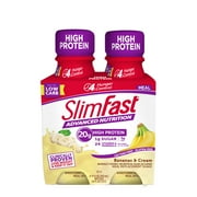 (3 pack) (3 pack) SlimFast Advanced Nutrition High Protein Ready to Drink Meal Replacement Shakes, Bananas & Cream, 11 fl oz., Pack of 4