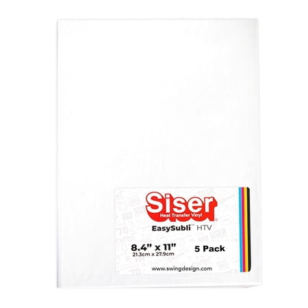 Siser EasySubli Sublimation Heat Transfer Vinyl 8.4" x 11" - 5 Sheets
