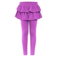 thumbnail image 6 of fatyb Girls Leggings with Skirt Ruffle School Uniform Pants Pull on Casual Stretch Leggings for Kids, 6 of 7