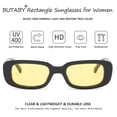 thumbnail image 3 of BUTABY Gafas de sol rectangulares para mujer, gafas de conducción retro de los años 90, marco cuadrado estrecho, protección UV400, 3 of 5