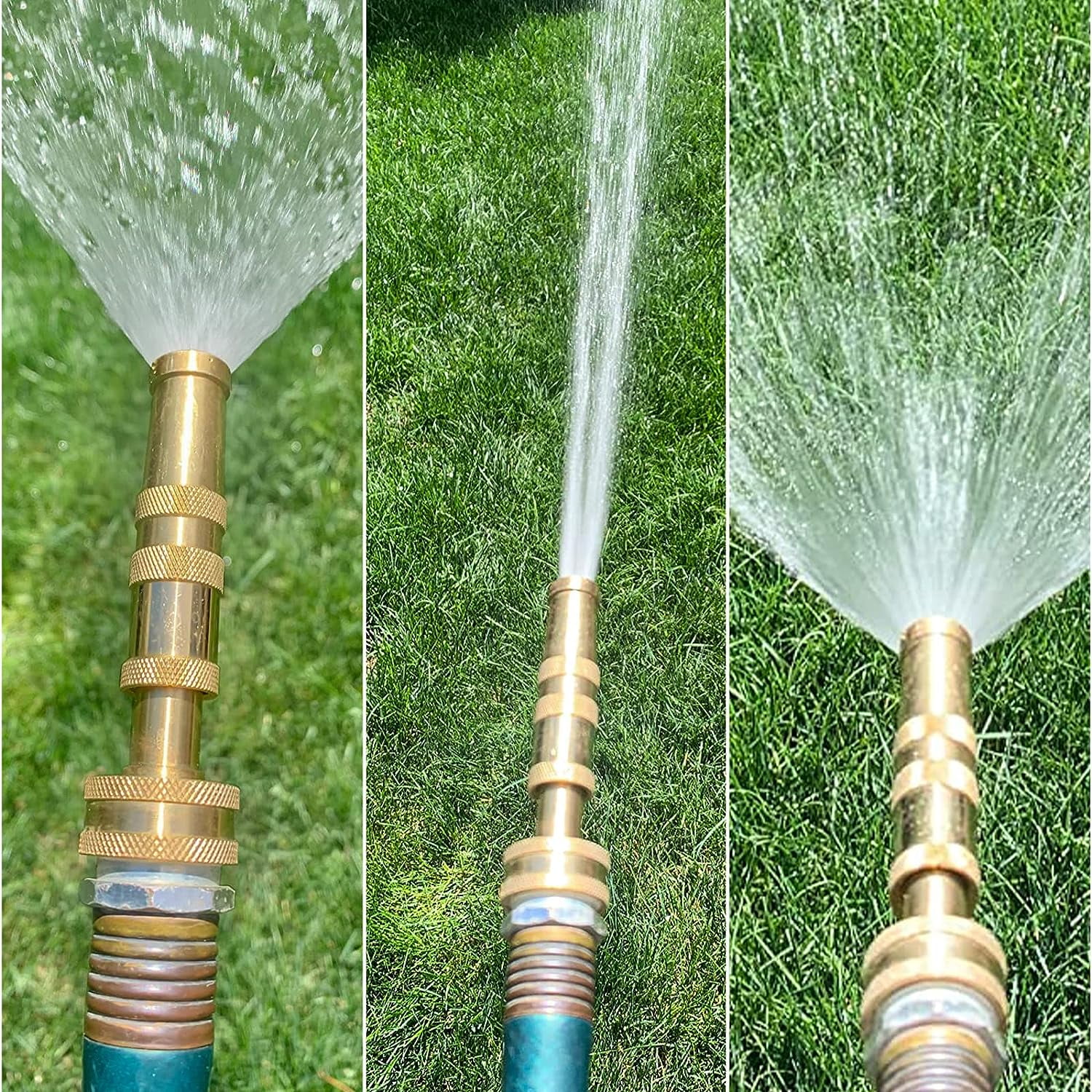 Solid Brass Heavy Duty Adjustable Twist Hose Nozzle Jet Sweeper Nozzle, TWIS3231