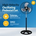 thumbnail image 2 of PAMI Ventilador de pedestal oscilante de alta velocidad de 18 pulgadas - Ventilador de piso portátil con 3 niveles de velocidad y altura ajustable - Potente ventilador de pie con flujo de aire - Venti, 2 of 5