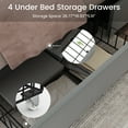 thumbnail image 6 of Breltam Platform Bed with 4 Storage Drawers, King Size Tufted Bed with Upholstered Headboard, Bluish Gray, 6 of 11