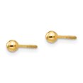 thumbnail image 2 of 14k Yellow Gold 3mm Ball Screw Back Stud Earrings Button, 2 of 7
