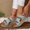thumbnail image 5 of Domuza Orthopedic Sandals for Women Non Slip Slip on Arch Support Flat Wedge Sandals Wide Width Beach Slippers 2026 New Vacation Beach Foam Shoes Sky Blue 10（EU-43）, 5 of 5