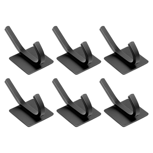 6piezas s Inoxidable Sombreros Llavero Porta Rack Negro Gloria Ganchos de pared