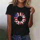 thumbnail image 2 of Tops de Ajuste Suelto para las Mujeres Sudadera Casual Impresa Manga Corta Cuello Redondo Superior, Poliéster, 2 of 6