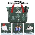 thumbnail image 2 of Tote Bag for Women - Dark Green Christmas Tree Pattern Shoulder Bag - Large Utility Work Duffle Bag with Zipper Handbag for Travel, Work, Sprots, 2 of 5