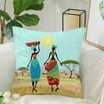 thumbnail image 2 of MKHERT African Women In Mountain Landscape Pillow Covers Pillowcase Throw Pillows 18x18 inch, 2 of 2