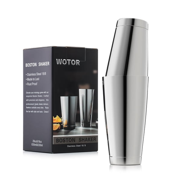 Set de cocteleras WOTOR Boston de acero inoxidable 530 ml y 830 ml