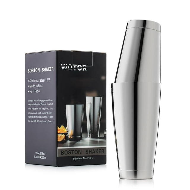 Set de cocteleras WOTOR Boston de acero inoxidable 530 ml y 830 ml