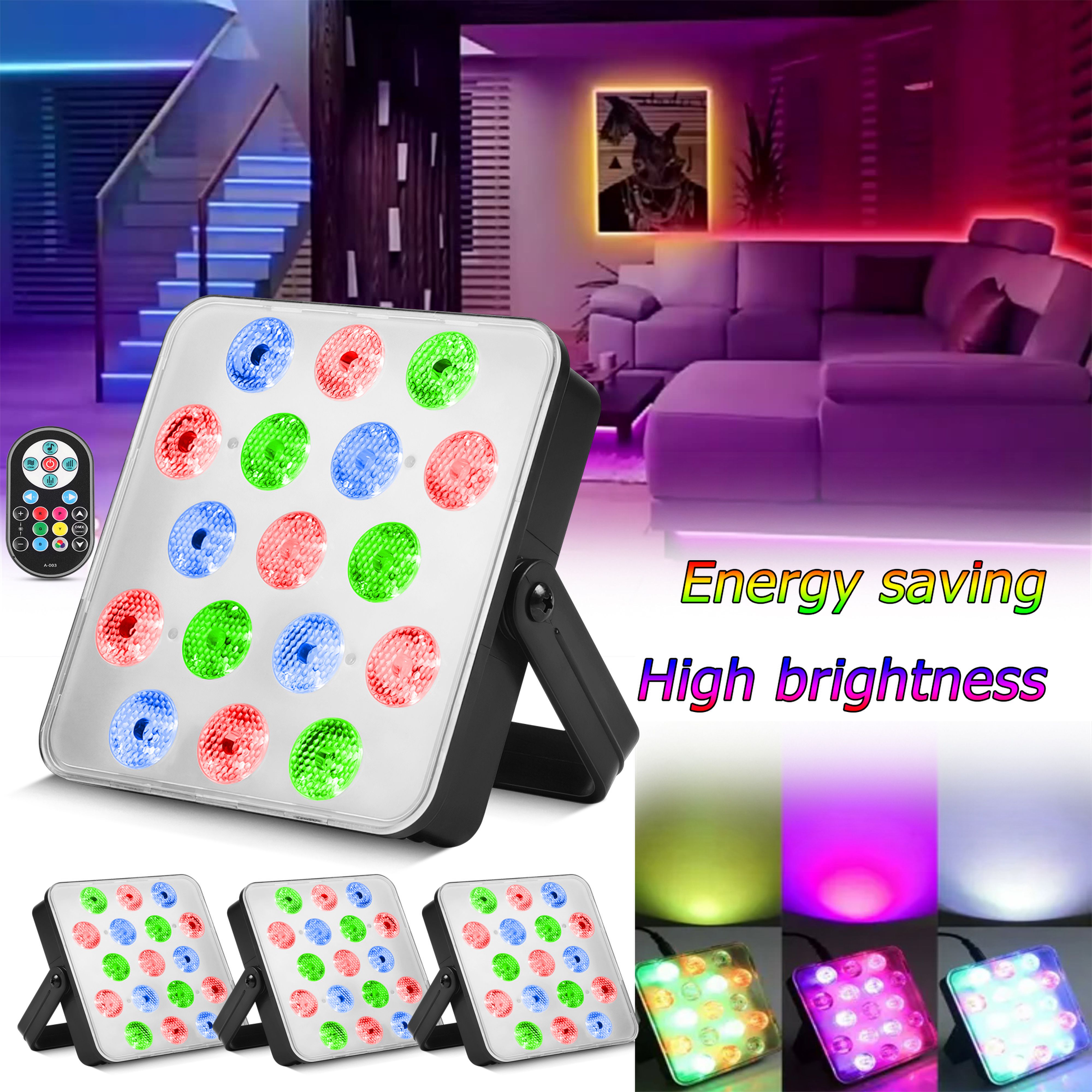 Stage Light 17 LED RGB DJ Par Light Sound Activated with IR Remote