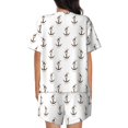 thumbnail image 4 of Womens Pajama Sets With Pocket, anchor rope mixed flowers cute Lounge Sets Short Sleeve Sleepwear PJ Sets for Women, 4 of 6