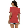 thumbnail image 3 of Womens Square Neck T Shirts Ruffle Trim Sleeve Casual Fashion Summer Tops, 3 of 5