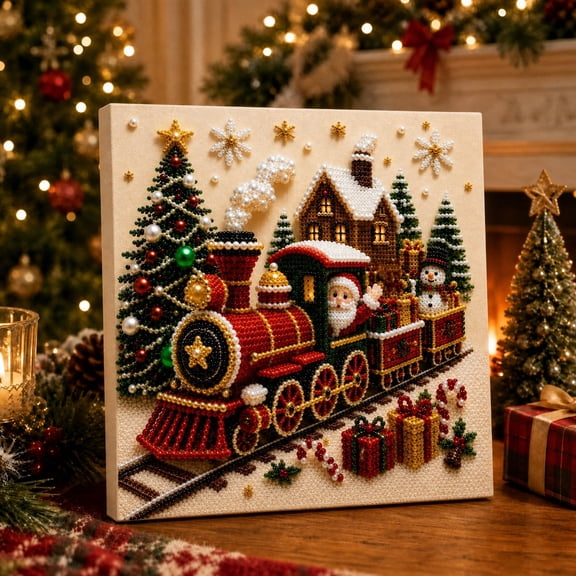 DIY Christmas Pearl Diamond Painting Art Kit 3D Wall Decor 12x12 Inch 5D Diamond Craft Kit Pearl Bead Art Kit for Adults Gem Mosaic Art Beginner Crafts Stress Relief Birthday Gifts