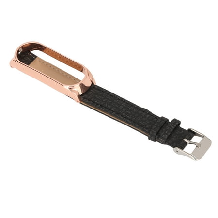 Smart Bracelet Band, Watch Strap Tear Resistant Light Weight With Metal Casing For Mi Band 6 NFC Black + Gold,Brown + Gold