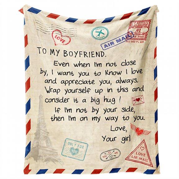 AUQ Throw Blanket,Valentine’S Day Throw Cozy Blanket,Boyfriend Special Gift Bed Blanket,Style1,68*85in