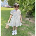 thumbnail image 4 of ContiKids Toddler Girls Short Puff Sleeve Peter Pan Collar Floral Dress 3-4 Years, 4 of 5