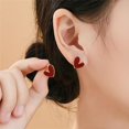 thumbnail image 2 of 18G Dainty Enamel Heart Stud Earrings for Women 925 Sterling Silver Post Pin Hypoallergenic Small Cute Love Cartilage Studs Piercing Jewelry, 2 of 11