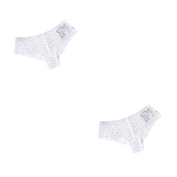 Jumpingount Bragas con letras para mujer, ropa interior cómoda, calzoncillos de seda sin costuras, lencería íntima suave, calzoncillos sexis Blanco METRO 2piezas