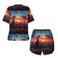 thumbnail image 5 of Lsque Cat Watching City Sunset Women's Short-Sleeved Pajama Set - 2 Piece Soft and Lightweight Sleepwear Set-Medium, 5 of 9