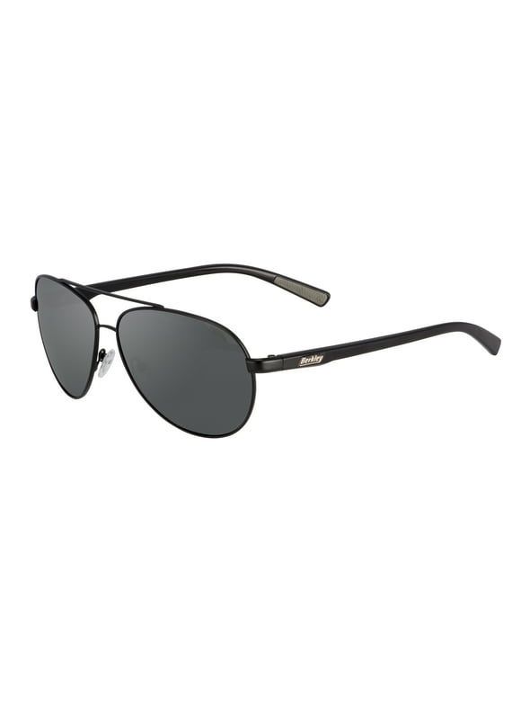 Berkley BER001 Polarized Sports Sunglasses, Black/ Smoke / Blue Mirror