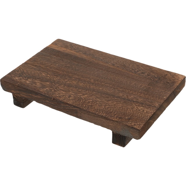 MOVTOTOP 1Pack Wood Riser for Decor Rectangular Dark Brown for Home Use 23.00X15.00X4.00cm