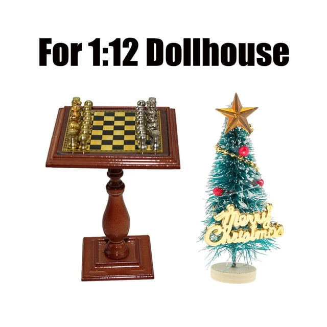 1:12 Miniatura Casa de Imán Ajedrez Y de Juguetes perfke Mini tablero de ajedrez de casa de muñecas