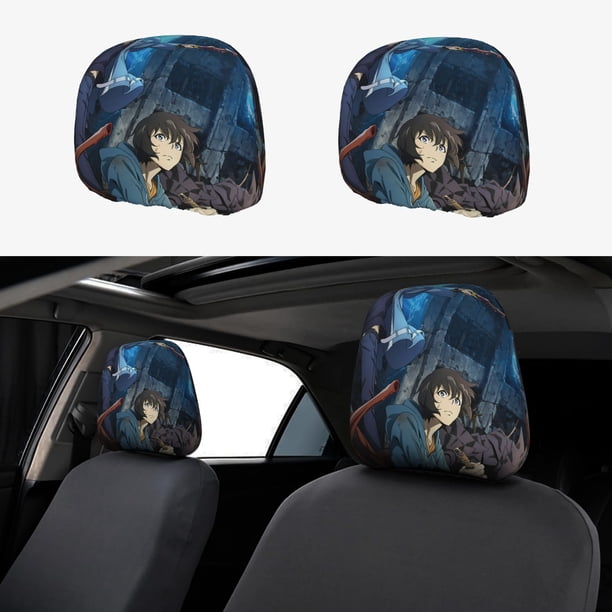 Solo Leveling Funda Protectora Universal para Reposacabezas de Coche, Funda Elástica para Reposacabezas de Asiento de Auto, Funda de Tela Antipolvo, Accesorios de Interior 2 Piezas