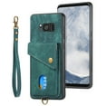 thumbnail image 4 of Wallet Case for Samsung S8 Plus,Retro Premium Leather Credit Card Holder RFID Blocking Case with Wrist Strap Stand Magnetic Clasp Flip Anti-Scratch Cover for Samsung Galaxy S8 Plus,Green, 4 of 7