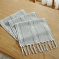 thumbnail image 5 of Wracra Cotton Linen Hemstitched Table runner, Grey, 13"×108", 5 of 7