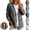 Gray, variant on Mfakffe Jean Jacket Women V Neck Button Casual Cardigan Long Sleeve Loose Fit Lightweight Open Front Outerwear with Pockets