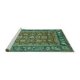 thumbnail image 2 of Ahgly Company Machine Washable Indoor Rectangle Oriental Turquoise Blue Traditional Area Rugs, 5' x 7', 2 of 4