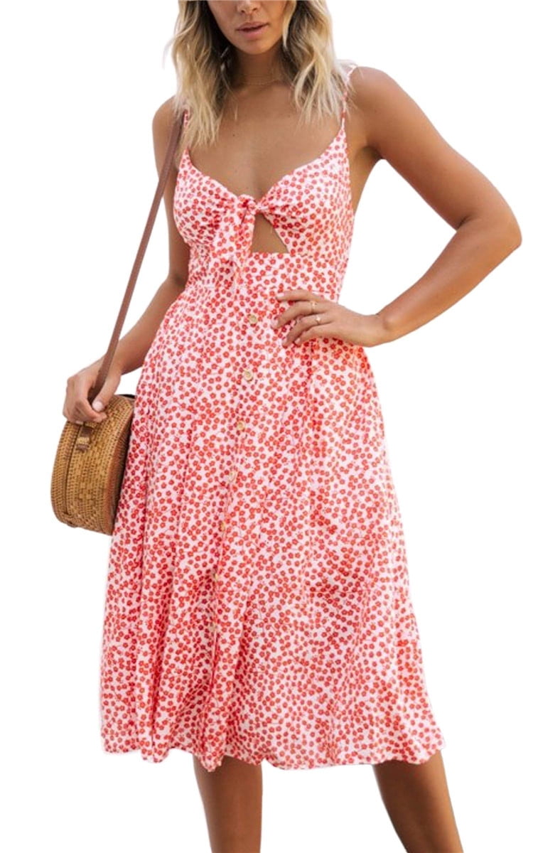 mid length spaghetti strap dress