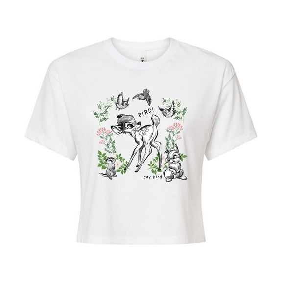 Bambi - Say Bird - Juniors Cropped Cotton Blend T-Shirt