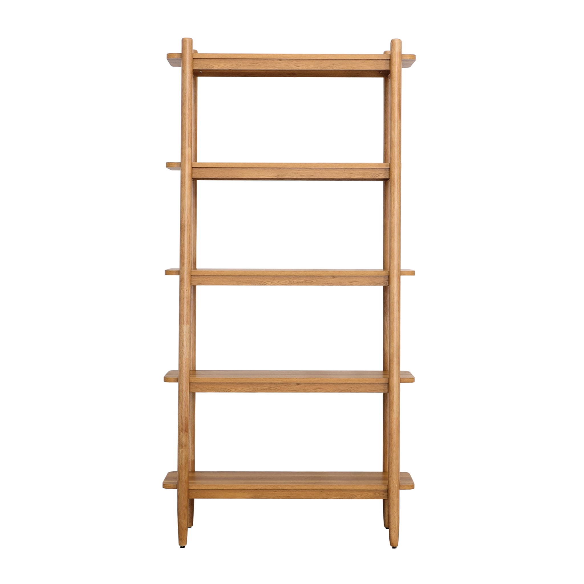 Better Homes & Gardens Springwood 5 Shelf Bookcase with Solid Wood Frame, Light Honey Finish
