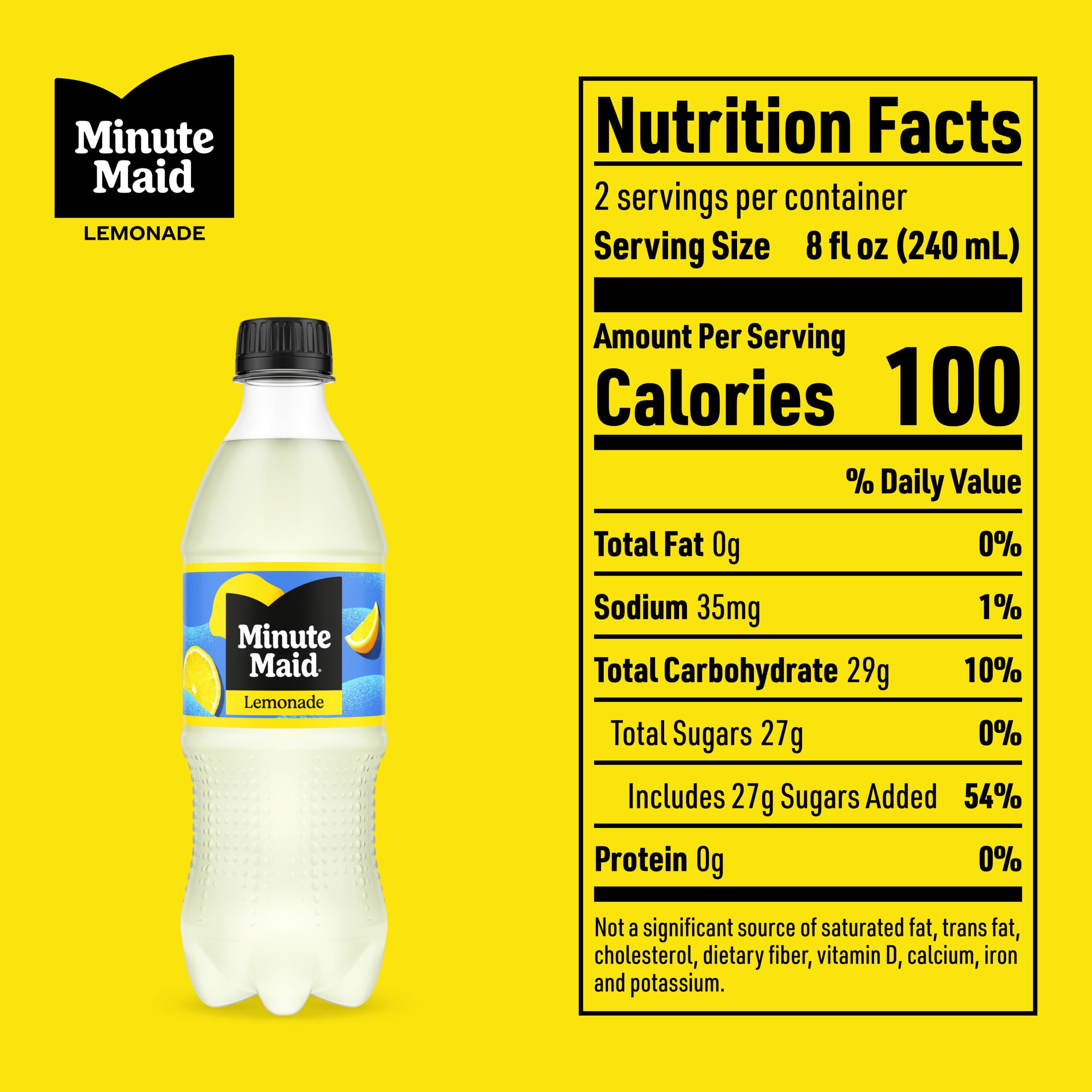 (2 pack) Minute Maid Lemonade Bottles, 16.9 fl oz, 6 Pack