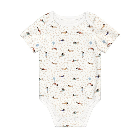 Rocae Dachshund Dog Puppy for Baby Climbing Clothes Soft Baby Romper for Active Infants Comfortable and Breathable Crawling Jumpsuit Unisex Baby Outfit 3 Months