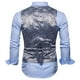 thumbnail image 5 of Chaqueta tipo blazer de doble botonadura con estampado informal para fiestas diarias a la moda para hombre Pompotops oipoqjl38219, 5 of 5