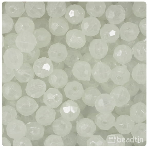 BeadTin Night Glow-in-the-Dark 10mm Faceted Round Craft Beads (225pcs)